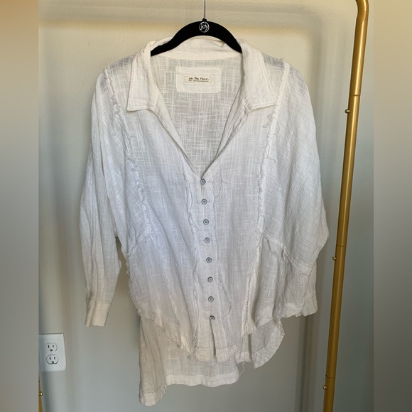 Free People Linen Like Flowy Button Down - Picture 1 of 7